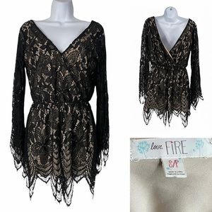 Nordstrom Love Fire Lace Romper Size Small